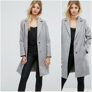 ASOS New Look Tailored Coat Light Gray